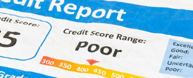 A credit report indicates a poor rating.